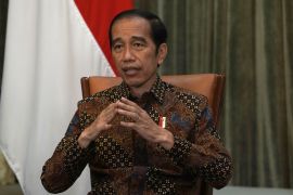 Joko Widodo, Indonesia&#39;s president, speaks during an interview at the presidential palace in Jakarta, Indonesia, on Wednesday, April 7, 2021 [Bloomberg]