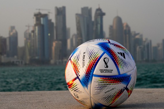 The official ball for FIFA World Cup Qatar 2022 on Doha's corniche
