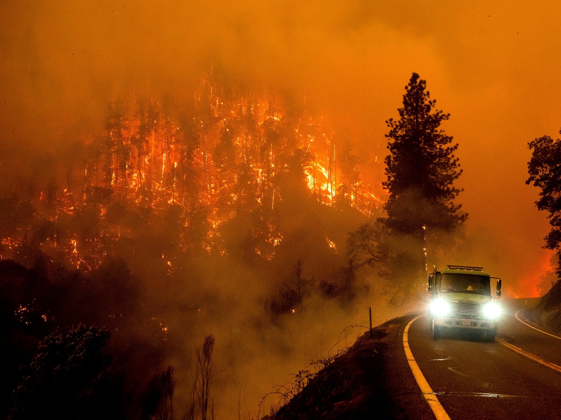 Thousands flee, several hurt as wildfire scorches California