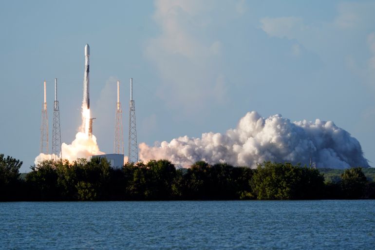 A SpaceX Falcon 9 rocket, with the Korea Pathfinder Lunar Orbiter, or KPLO, lifts off from launch complex 40 at Cape Canaveral