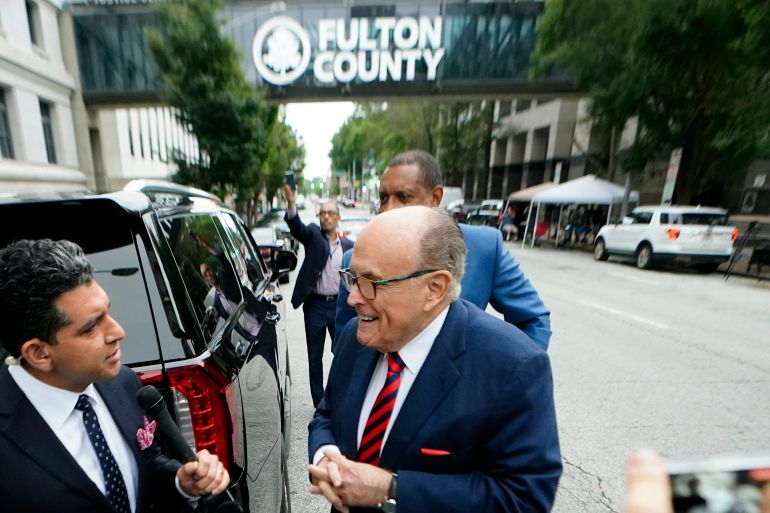 Rudy Giuliani arrives at Fulton County courthouse