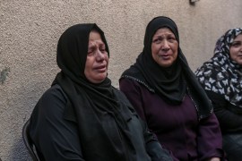 Diana, Hamed Nijm's mother cries as she was sitting in the family mourning house