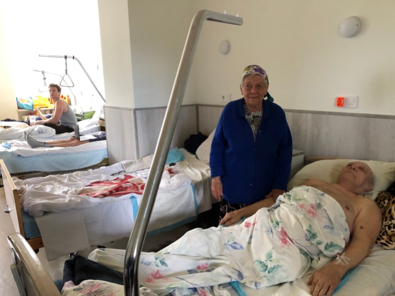 Ivan Vasylovych, who suffers from a calcification of the arteries, and his wife, both of whom were evacuated from Slovyansk