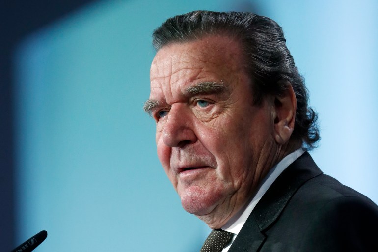 Former German Chancellor Gerhard Schroeder during his speech at the annual meeting of the German Insurance Association (GDV) in Berlin