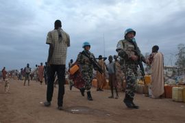UN peacekeepers patrol in South Sudan