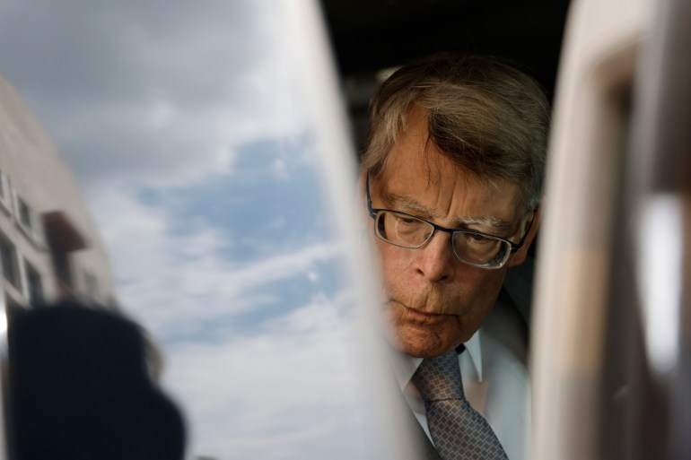 Author Stephen King exits federal court in Washington, D.C., US