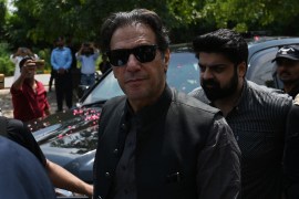 Former Pakistani prime minister Imran Khan (C) arrives to appear before the Anti-Terrorism Court in Islamabad on September 1, 2022