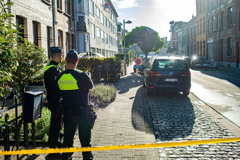 Belgium police at a shooting