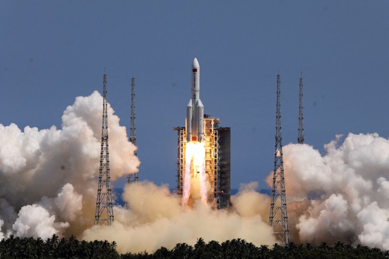 A Long March-5B Y3 rocket, carrying the Wentian lab module for China's space station under construction, takes off from Wenchang Spacecraft Launch Site in Hainan province, China July 24, 2022.