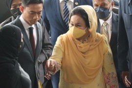 Rosmah Mansor, wife of former Malaysian Prime Minister Najib Razak, arrives at the Kuala Lumpur Court Complex to attend a verdict hearing in a corruption case against her, in Kuala Lumpur, Malaysia