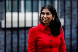 Home Secretary Suella Braverman used her speech to the governing Conservative Party&#39;s annual conference to commit to looking at new legislative powers so the government can deport those who come to the United Kingdom irregularly [File: John Sibley/Reuters]