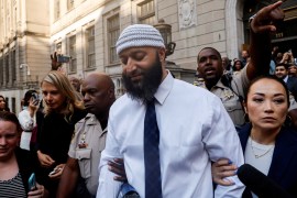 Adnan Syed leaves the courthouse in Baltimore, Maryland, the US.