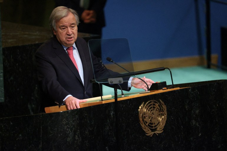United Nations Secretary-General Antonio Guterres addresses the UNGA.