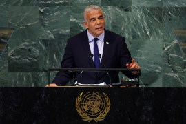 Prime Minister of Israel Yair Lapid addresses the 77th Session of the United Nations General Assembly.