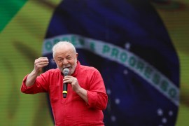 Former Brazilian President Luiz Inacio Lula da Silva speaks during a rally in Sao Paulo, September 24 [Amanda Perobelli/Reuters]