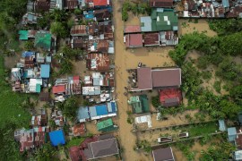 An aerial view shows flooding after Super Typhoon Noru struck San Miguel in Bulacan province [Adrian Portugal/Reuters]