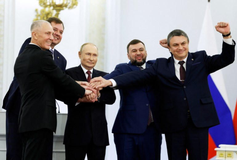 Les dirigeants des quatre régions ukrainiennes.