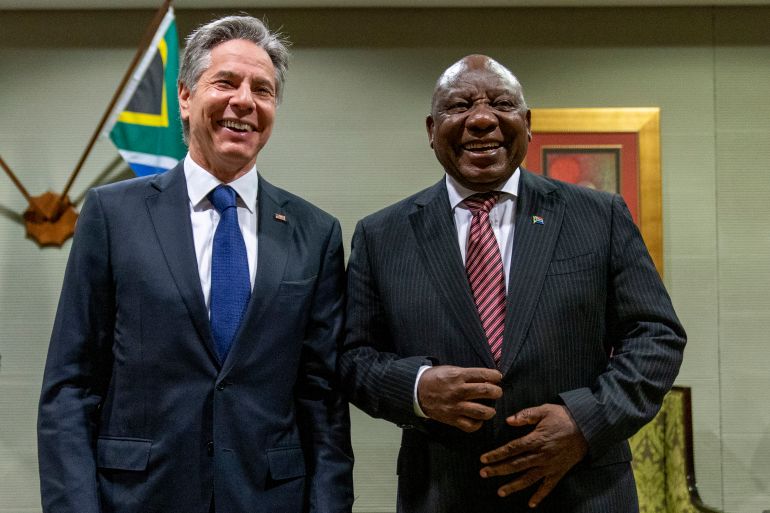 US Secretary of State Antony Blinken meets with South Africa's President Cyril Ramaphosa