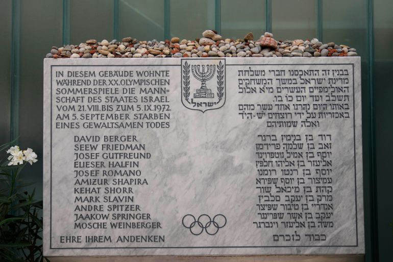 Memorial for the families of 11 Israeli athletes killed by Palestinian attackers at the 1972 Summer Olympics