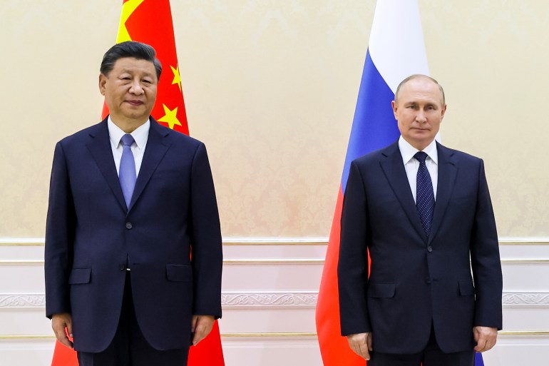 A sinistra dell'immagine, Xi Jinping, Presidente della Repubblica Popolare Cinese, mentre a destra, Vladimir Putin, Presidente della Russia. Risale al 15 Settembre 2022, primo giorno del Summit annuale della SCO, tenutosi a Samarcanda.