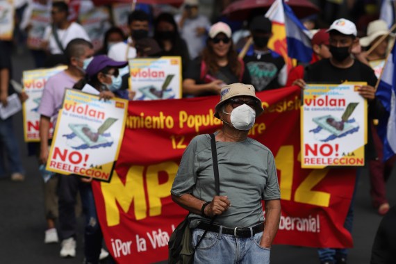 Anti-government protesters march in El Salvador
