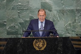 Foreign Minister of Russia Sergey Lavrov addresses the 77th session of the United Nations General Assembly at UN headquarters [Mary Altaffer/AP Photo]