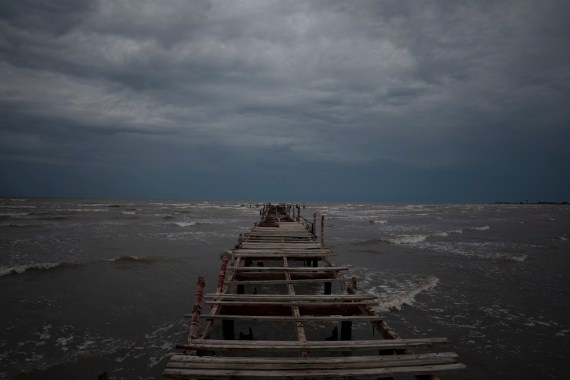 A dark sky over the short of Batabano, Cuba, as Hurricane Ian approaches