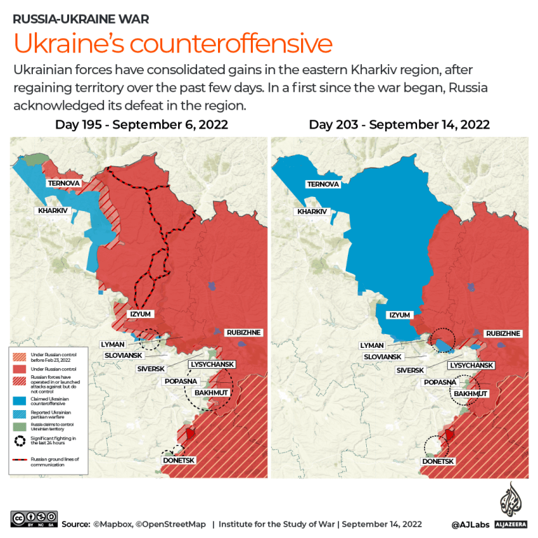 INTERACTIVE - UKRAINE COUNTEROFFENSIVE BEFORE AND AFTER 203