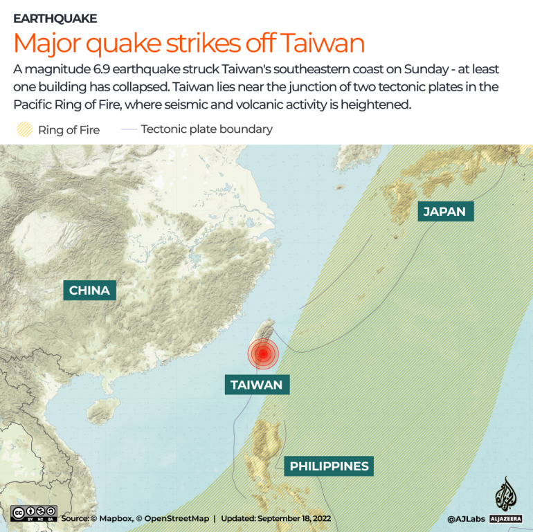 Interactive Taiwan Earthquake September 18