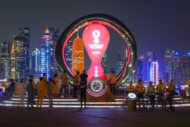 The FIFA World Cup Qatar 2022 Official Countdown Clock at Doha’s Corniche,