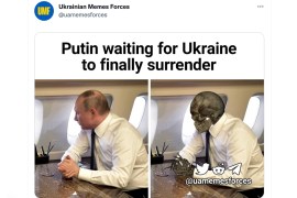 A post on the Twitter account Ukrainian Memes Forces mocks Russian President Vladimir Putin [Screengrab/Ukrainian Memes Forces]