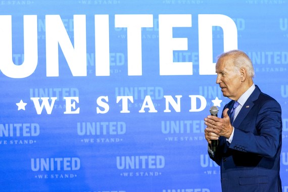 US President Joe Biden delivers remarks at the United We Stand Summit on countering hate-fuelled violence