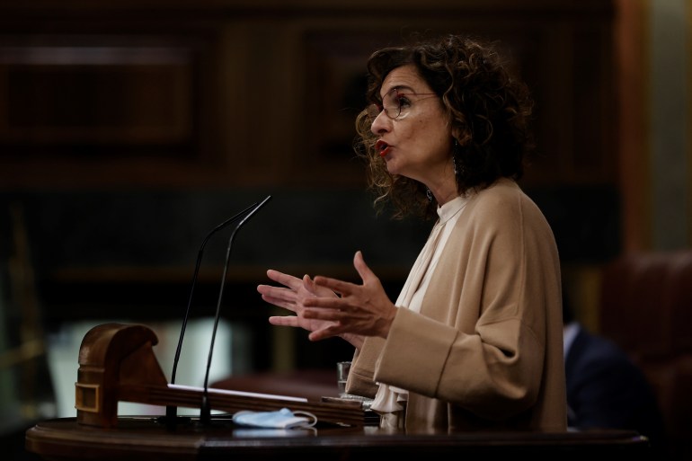 Spain's Finance Minister Maria Jesus Montero