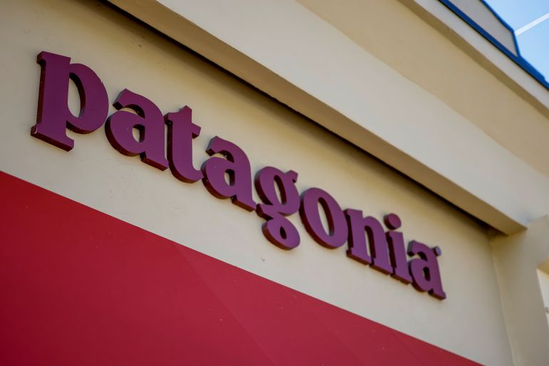 The signage for a Patagonia retail store
