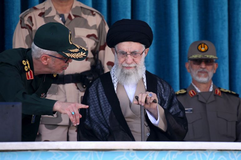 Iran's Supreme Leader Ayatollah Khamenei speaking