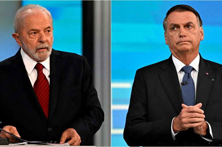 Incumbent Brazil president Jair Bolsonaro and his challenger Lula.