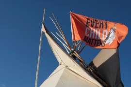 An 'Every Child Matters' flag in Canada