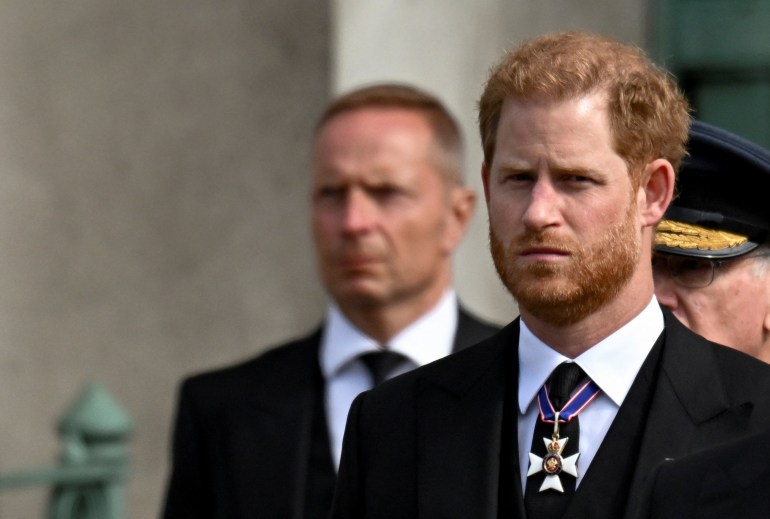 Prince Harry attends Queen Elizabeth II's state funeral in the UK.