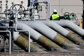 Pipes at the landfall facilities of the Nord Stream 1 gas pipeline are pictured in Lubmin, Germany [File: Hannibal Hanschke/Reuters]