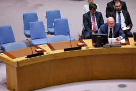 Russian Ambassador to the United Nations Vasily Nebenzya speaks at the UN Security Council in New York on September 30, 2022 [Andrew Kelly/Reuters]