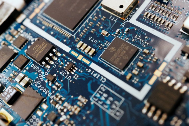 Semiconductors on a circuit board
