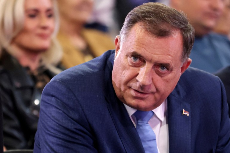FILE PHOTO: Serb candidate for President of Republika Srpska Milorad Dodik of the Alliance of Independent Social Democrats (SNSD) attends a pre-election rally in Gradiska, Bosnia and Herzegovina, September 28, 2022. REUTERS/Dado Ruvic/File Photo
