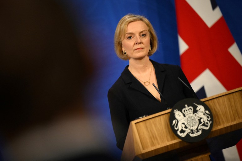 British Prime Minister Liz Truss attends a news conference in London, Britain, October 14, 2022. Daniel Leal/Pool via REUTERS