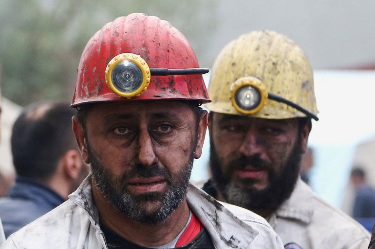Rescue workers after an explosion in a coal mine in Amasra, Turkey.