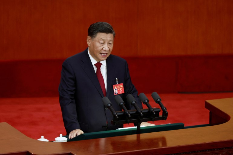 Chinese President Xi Jinping speaks during the opening ceremony of the 20th National Congress of the Communist Party of China, at the Great Hall of the People in Beijing.