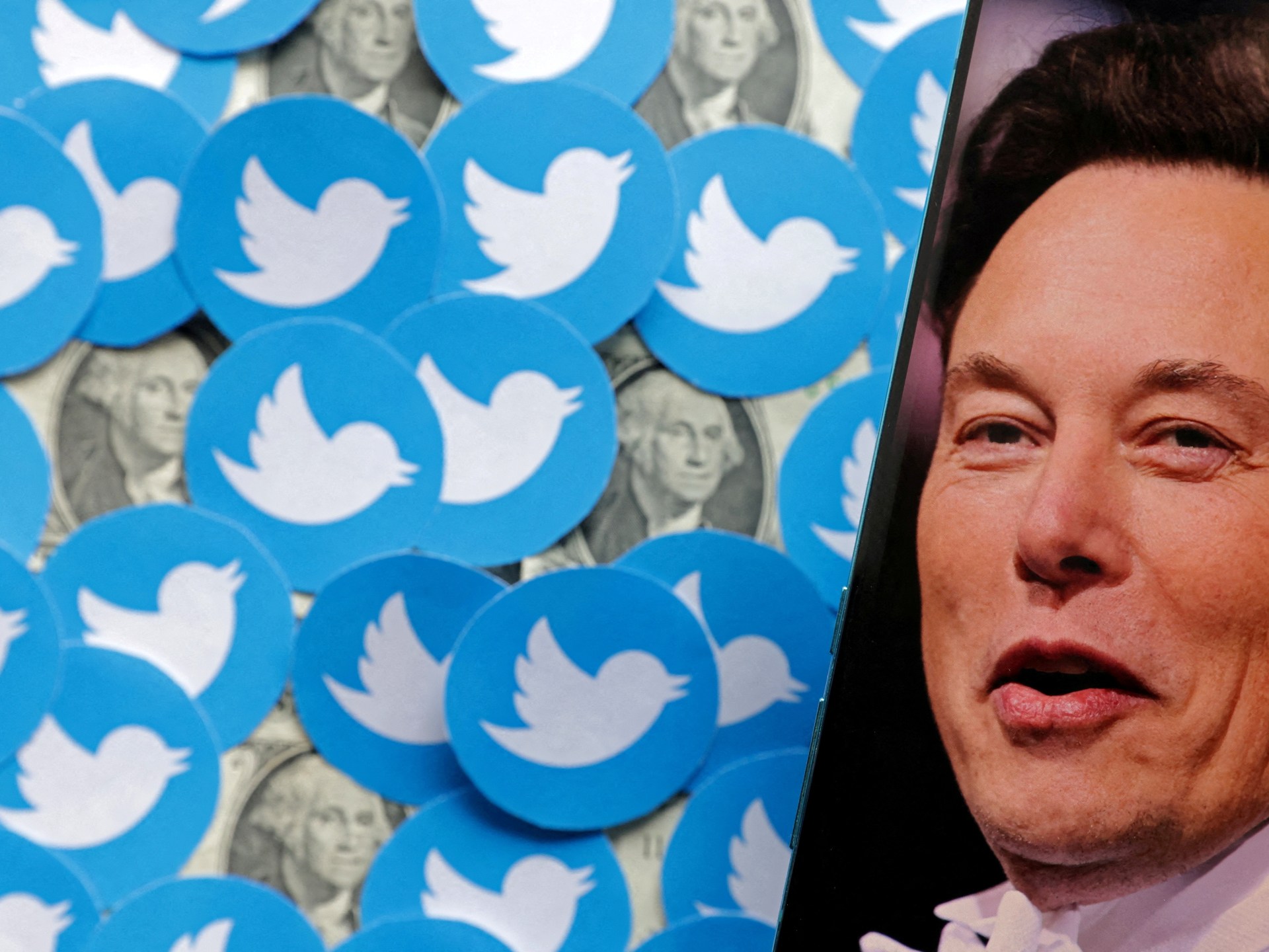 Sink-carrying Elon Musk visits Twitter before $44bn deal deadline