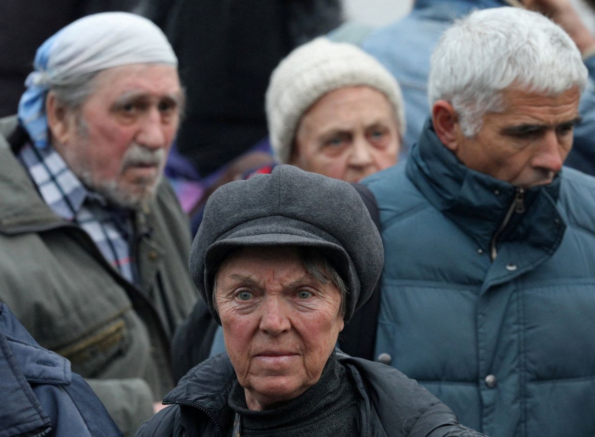 Civilians evacuated from the Russian-controlled city of Kherson