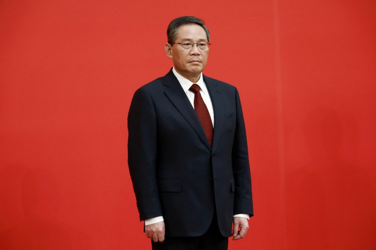 New Politburo Standing Committee member Li Qiang meets the media following the 20th National Congress of the Communist Party of China, at the Great Hall of the People in Beijing, China
