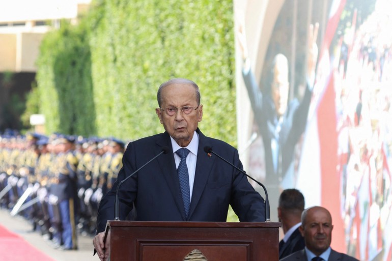 Lebanese outgoing President Michel Aoun