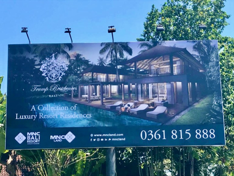 Advertising for Bali property.